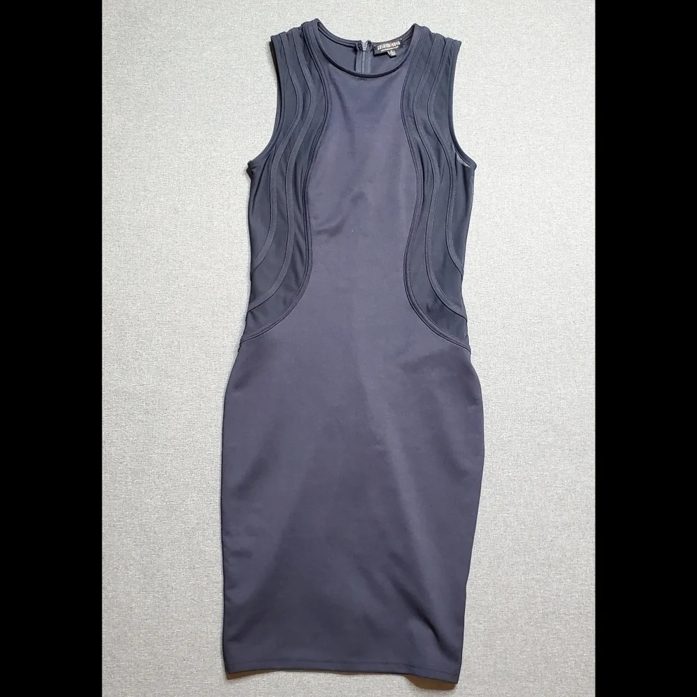 Fashion Nova Navy‎ Blue Mesh Dress